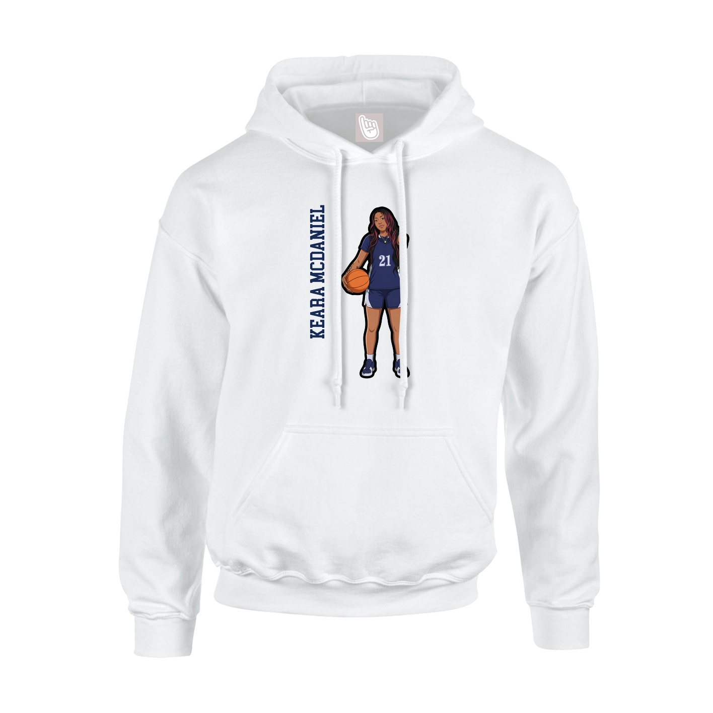 Youth Hoodie — Name Vertical in White
