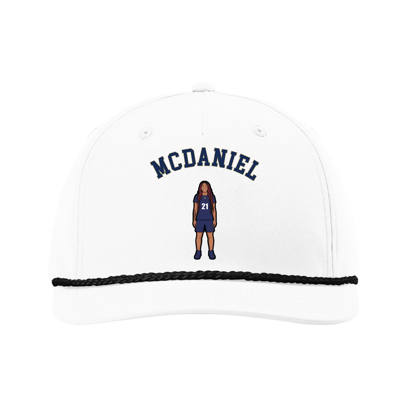 Five-Panel Classic Rope Cap — Shirsey Arch in White