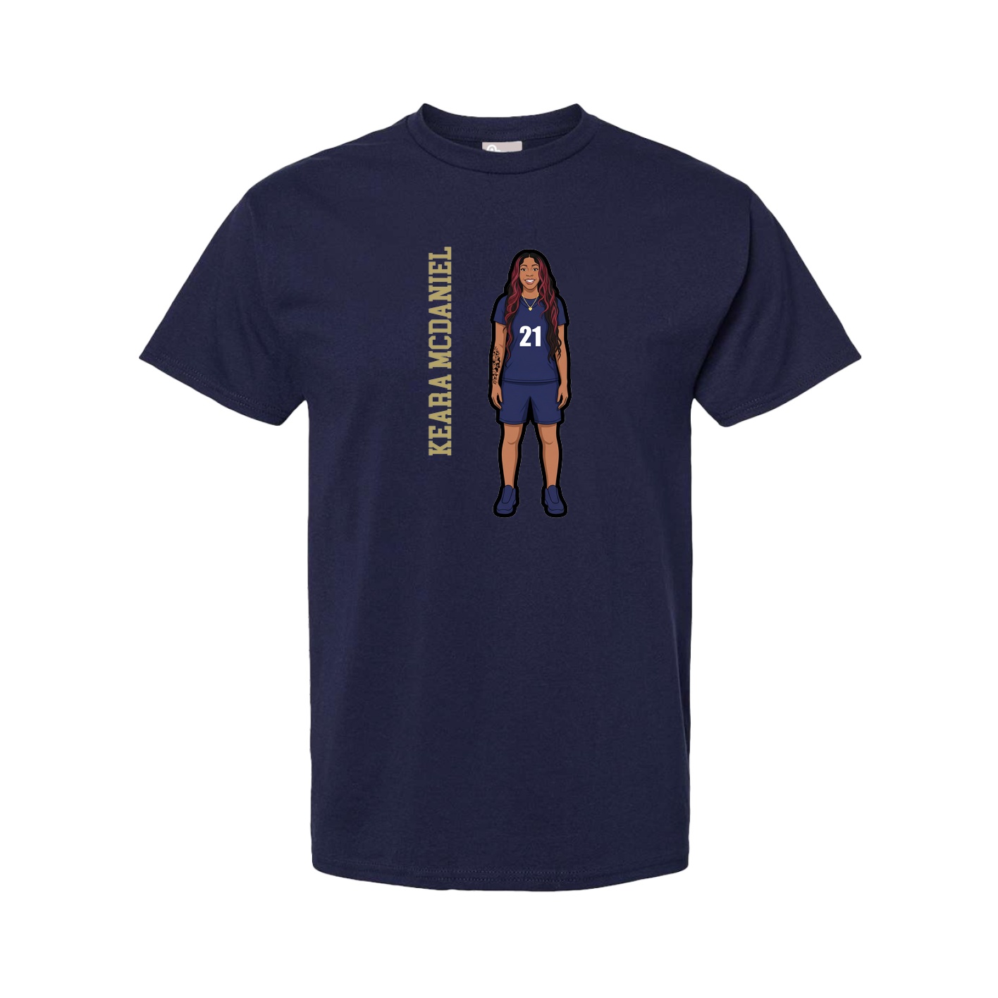 Tee — Name Vertical in Navy