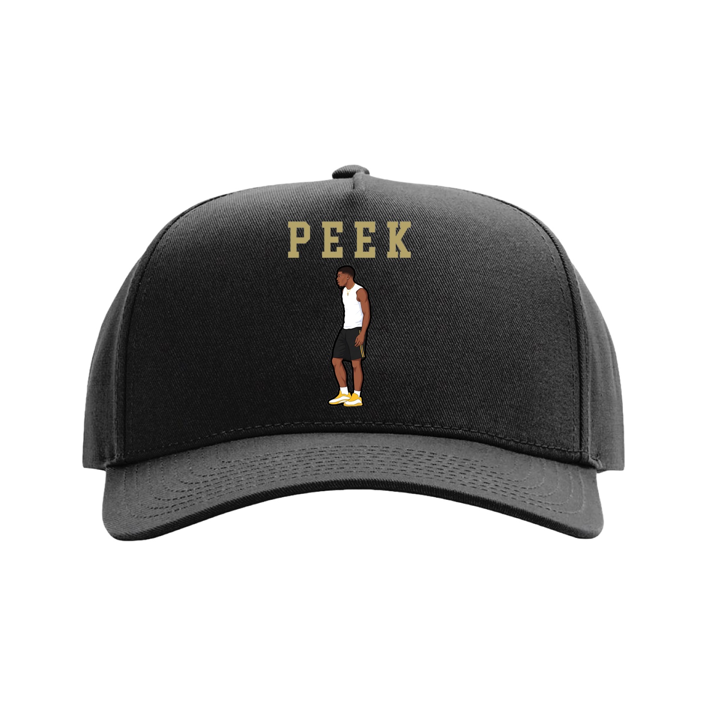 Full Fabric Five-Panel Champ Cap — Shirsey in Black