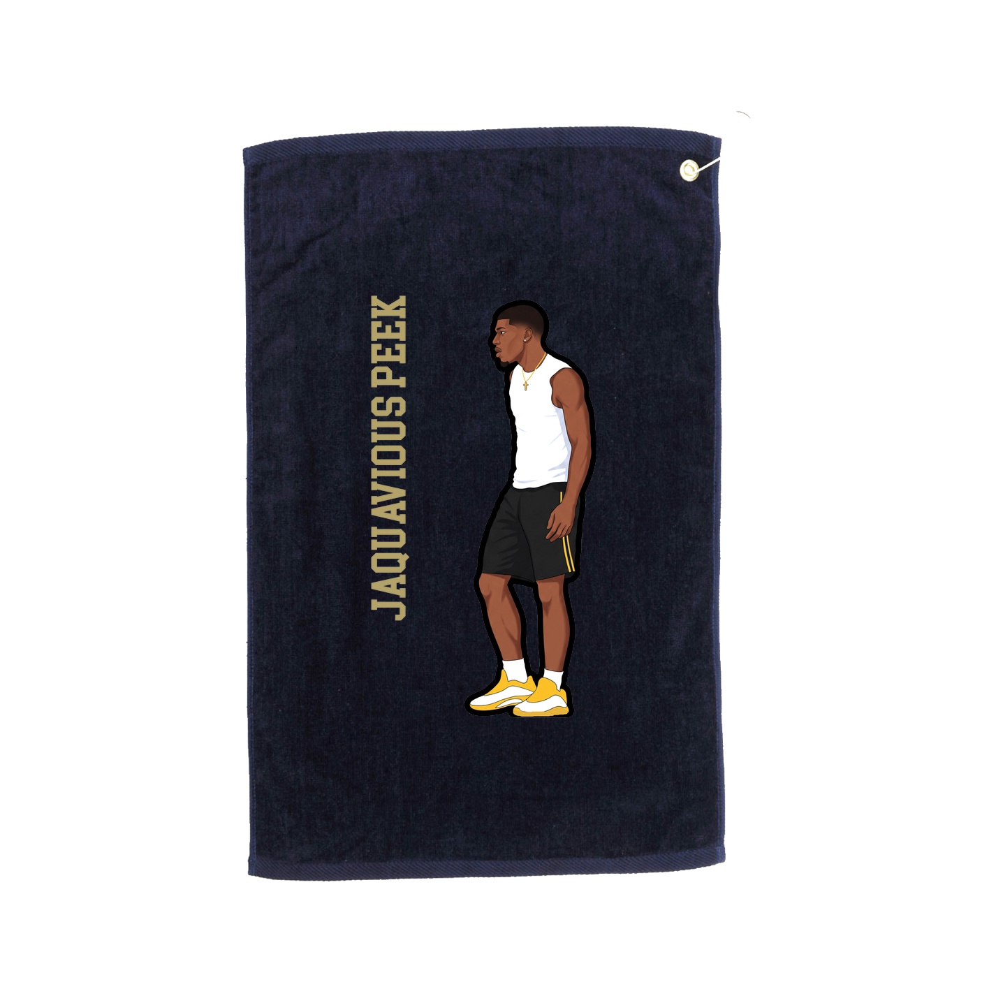 Golf Towel — Name Vertical in Navy