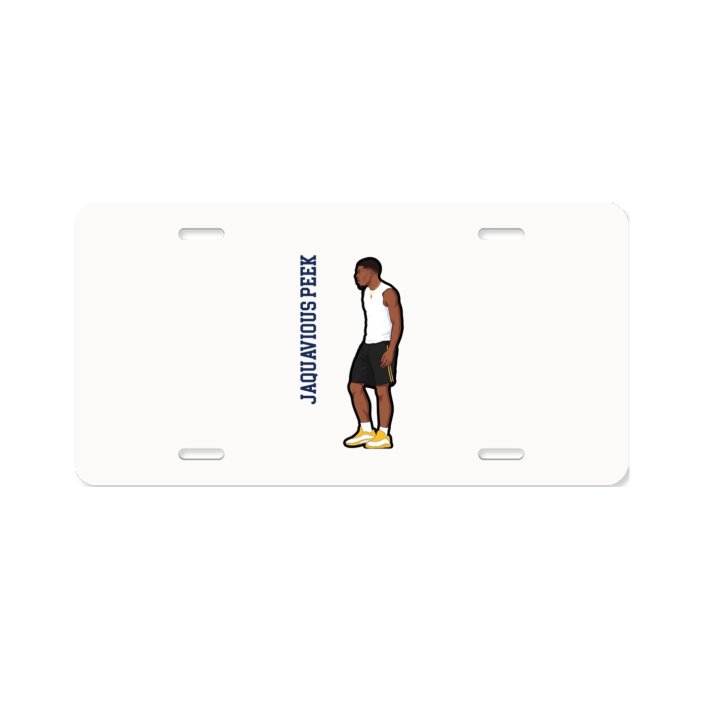 License Plate — Name Vertical in Classic