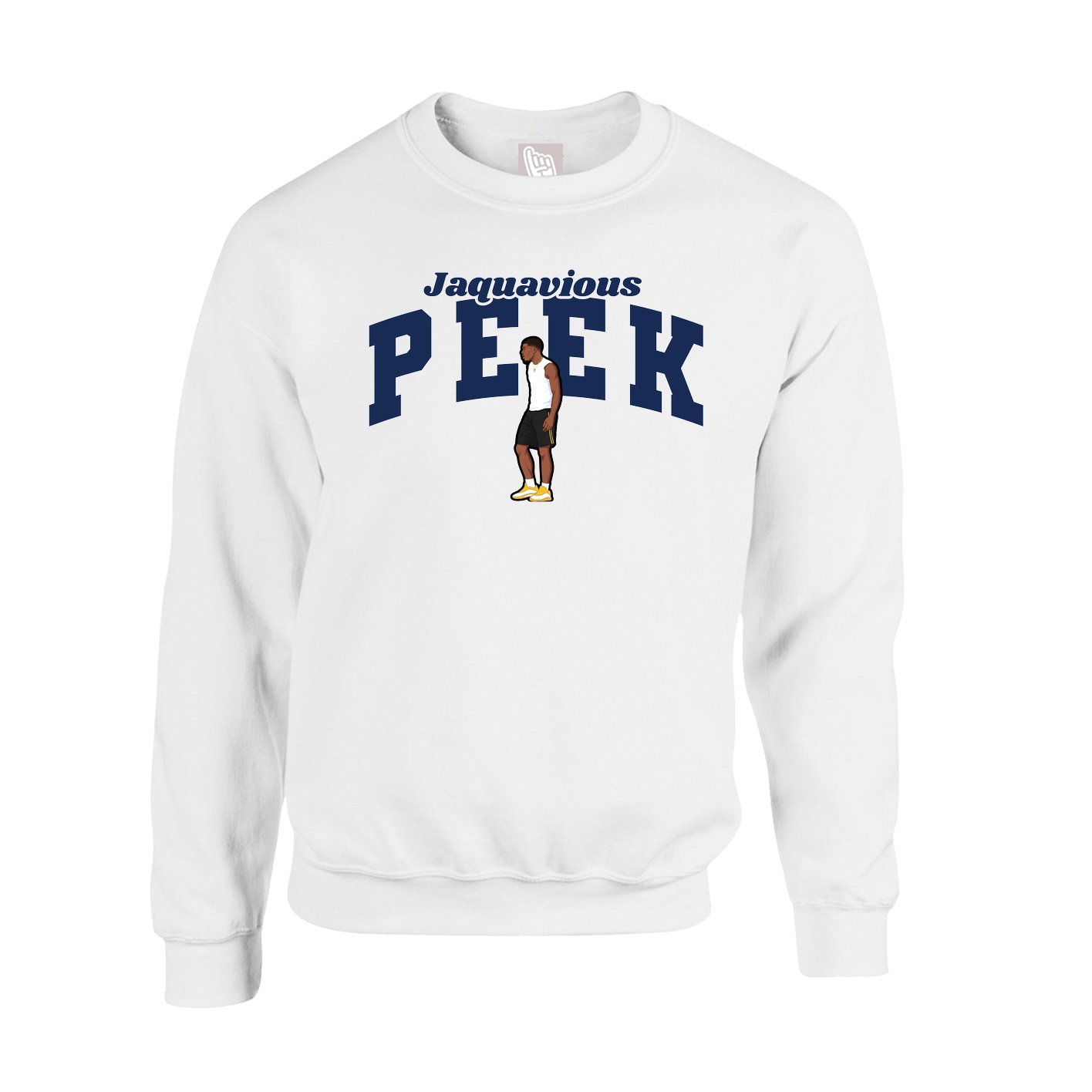 Fleece Crew — Signature Arch in White
