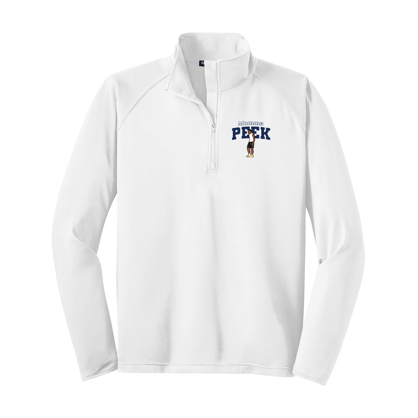 Q-Zip Pullover — Mothers Day Block in White
