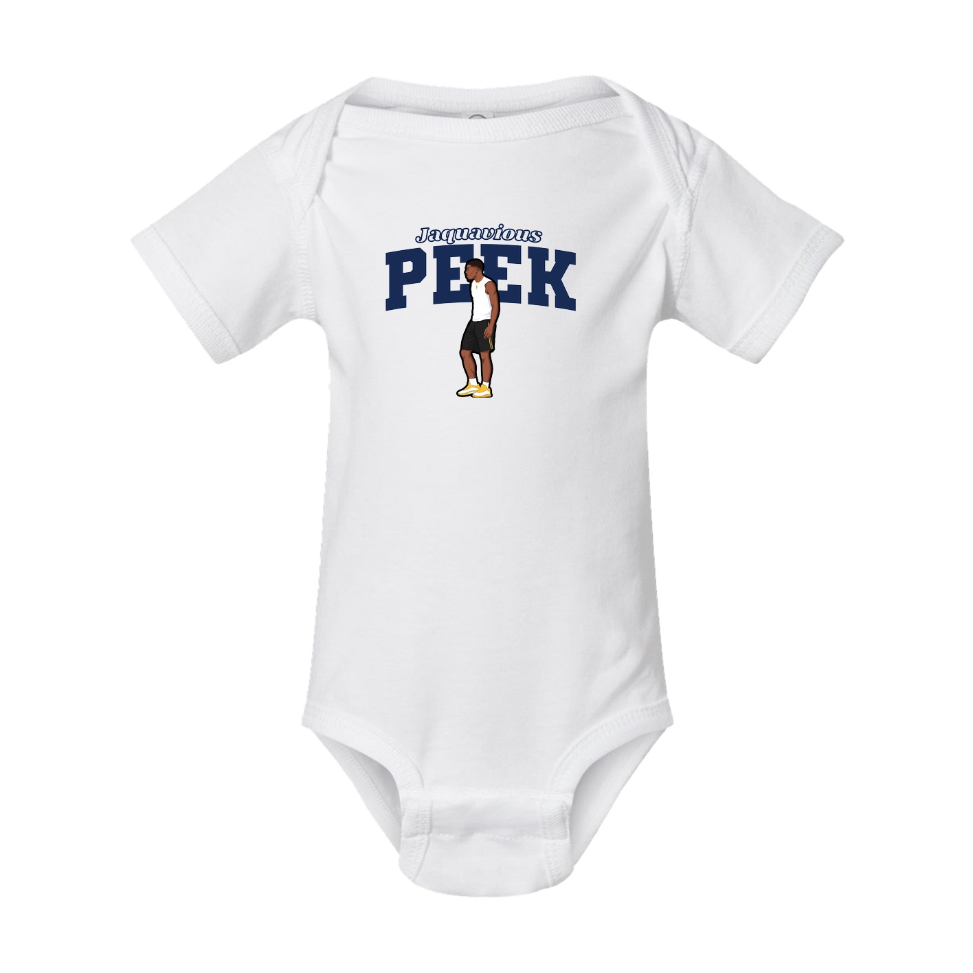 Baby Onesie — Name Arch in White