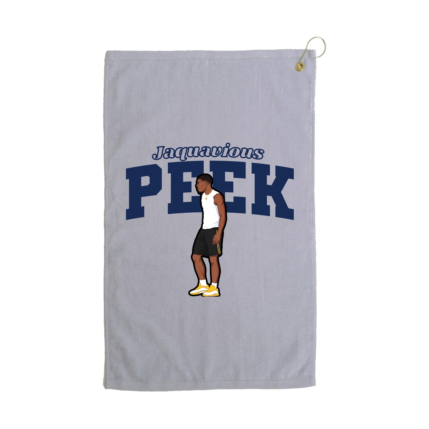 Golf Towel — Name Arch in Grey