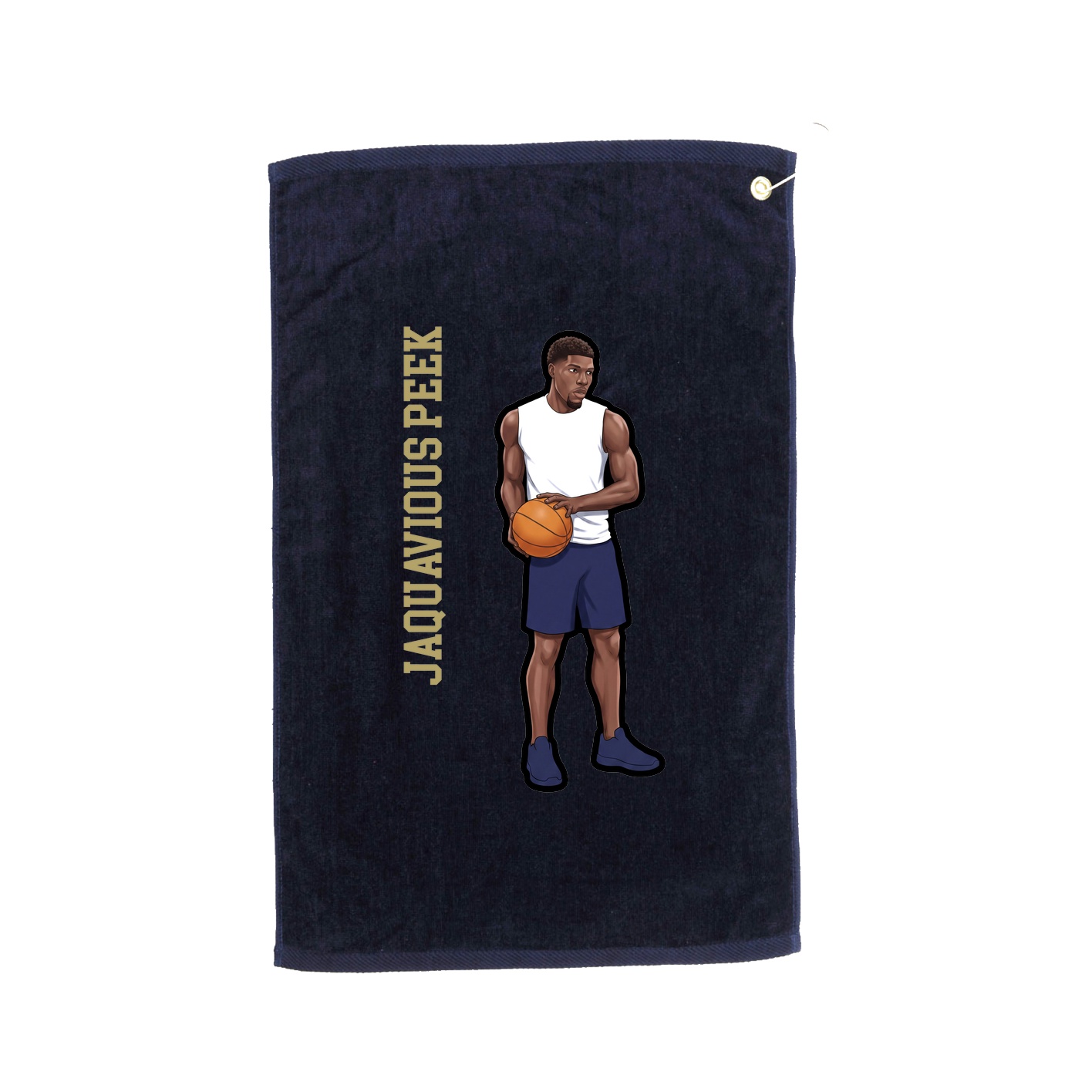 Golf Towel — Name Vertical in Navy