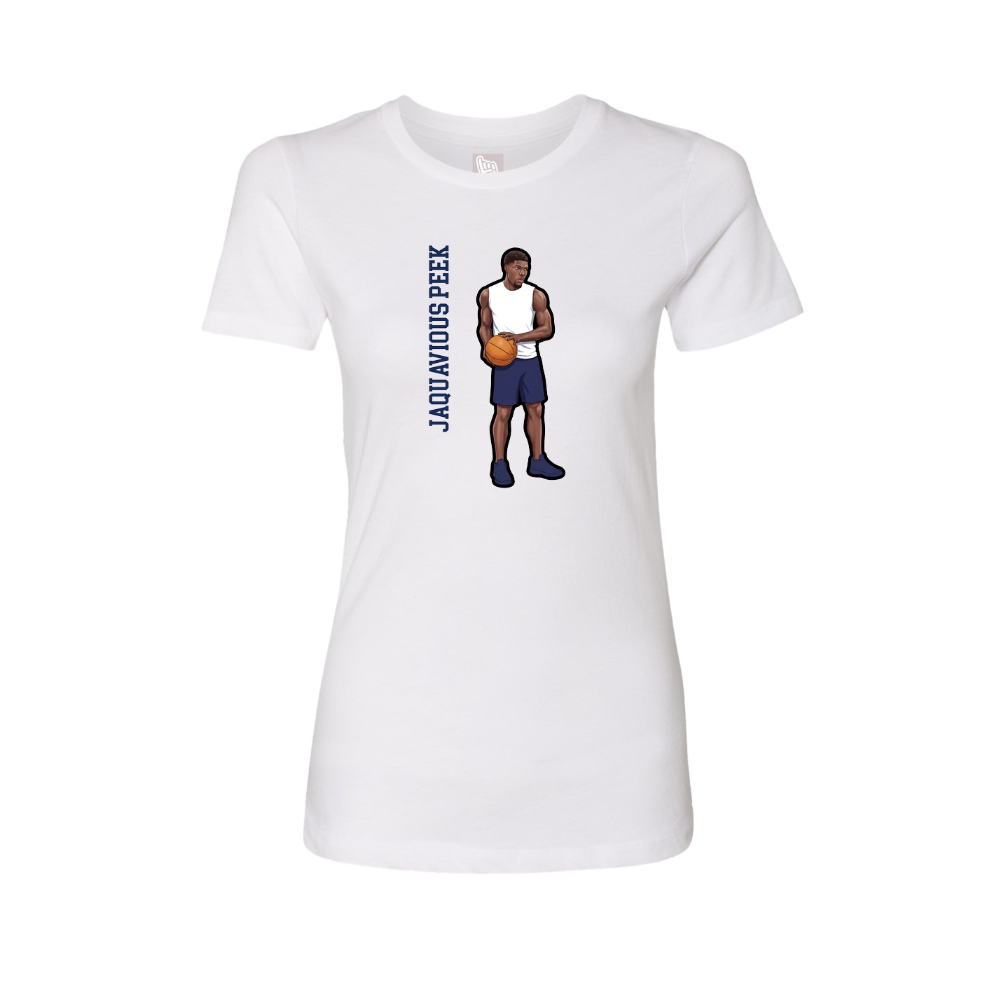 Womens Tee — Name Vertical in White