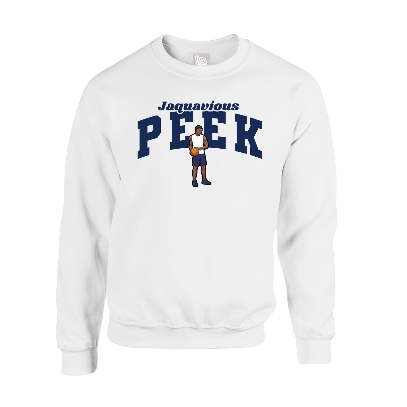 Fleece Crew — Signature Arch in White