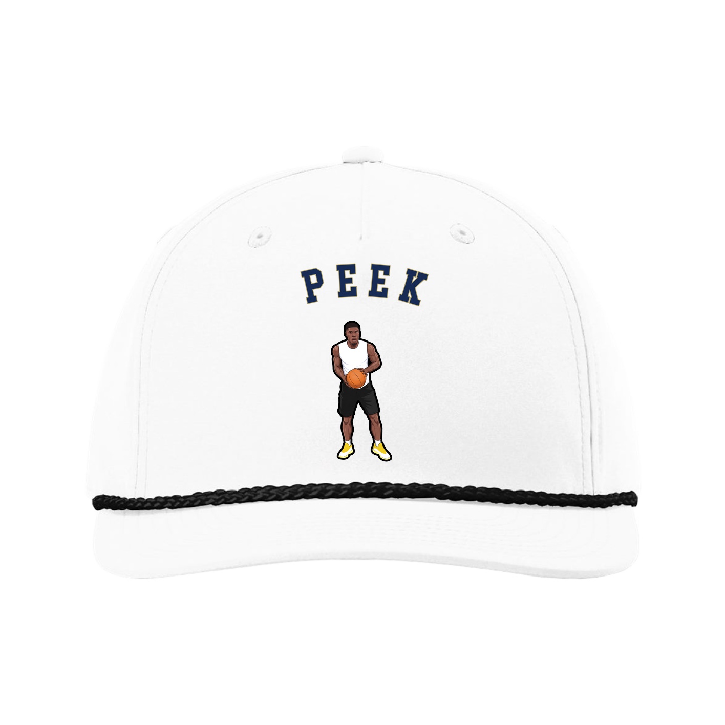 Five-Panel Classic Rope Cap — Shirsey Arch in White
