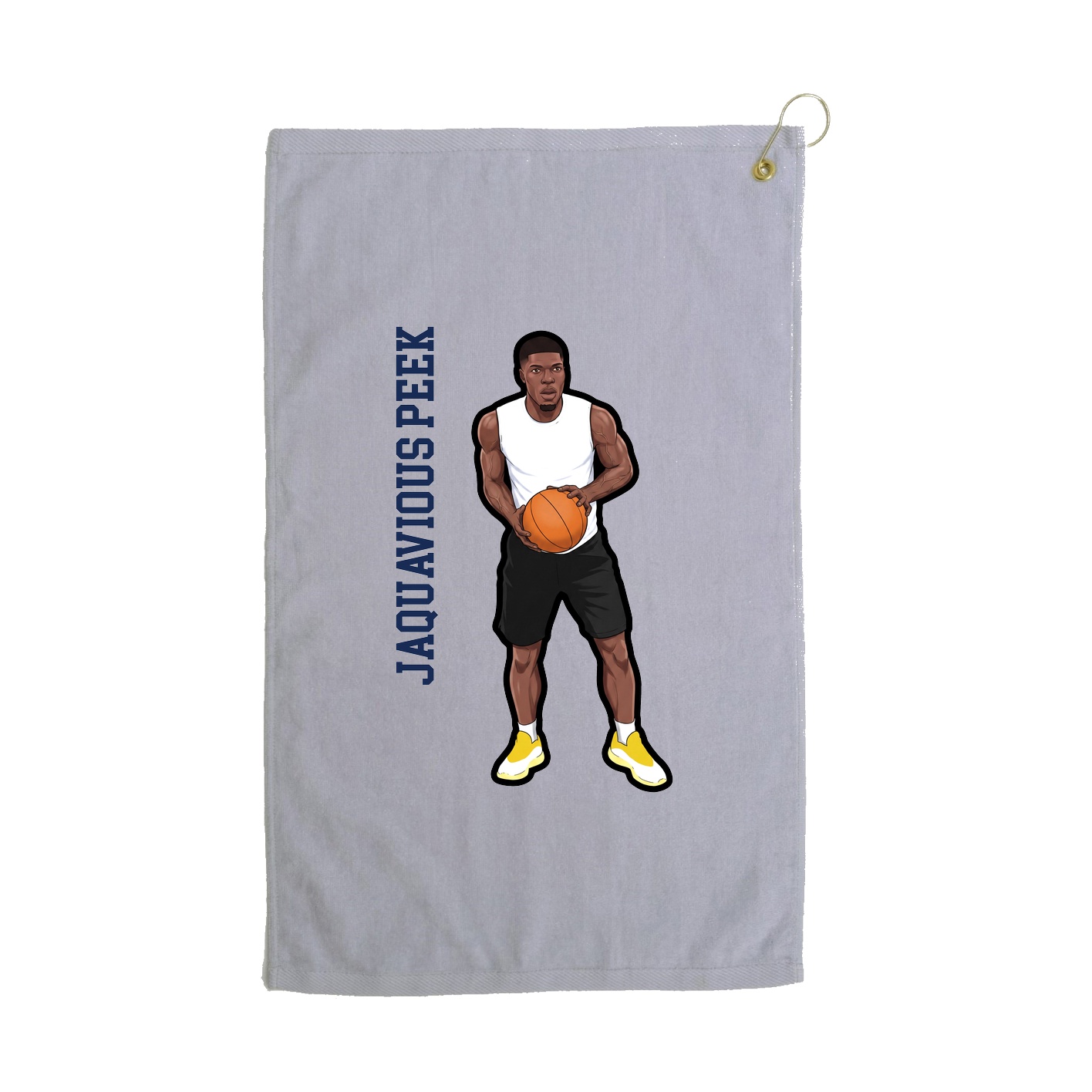 Golf Towel — Name Vertical in Grey