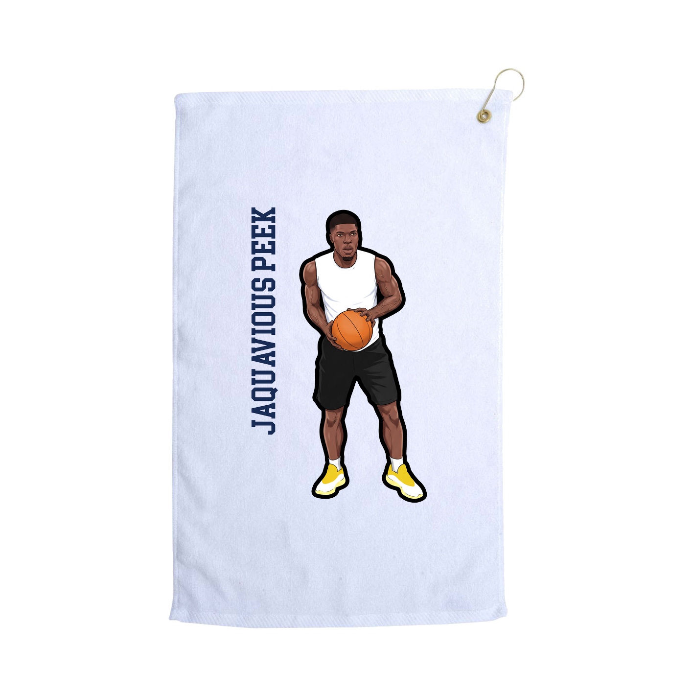 Golf Towel — Name Vertical in White