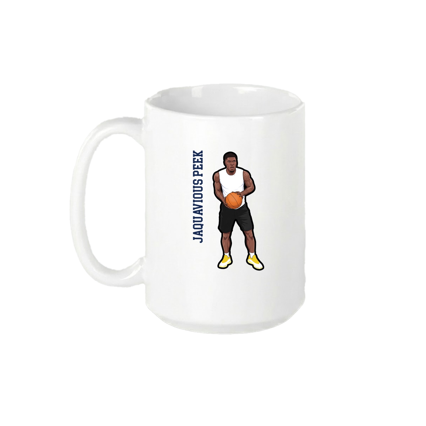 15oz Coffee Mug — Name Vertical in White