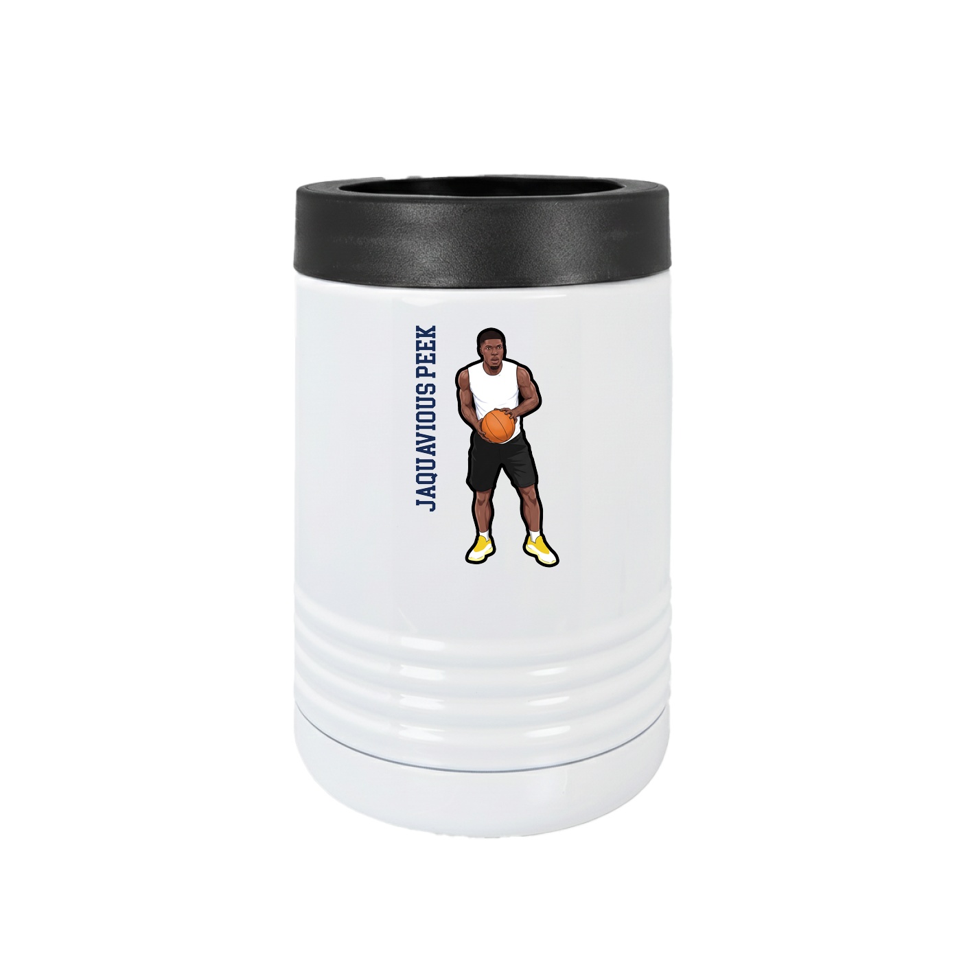 Beverage Holder — Name Vertical in White
