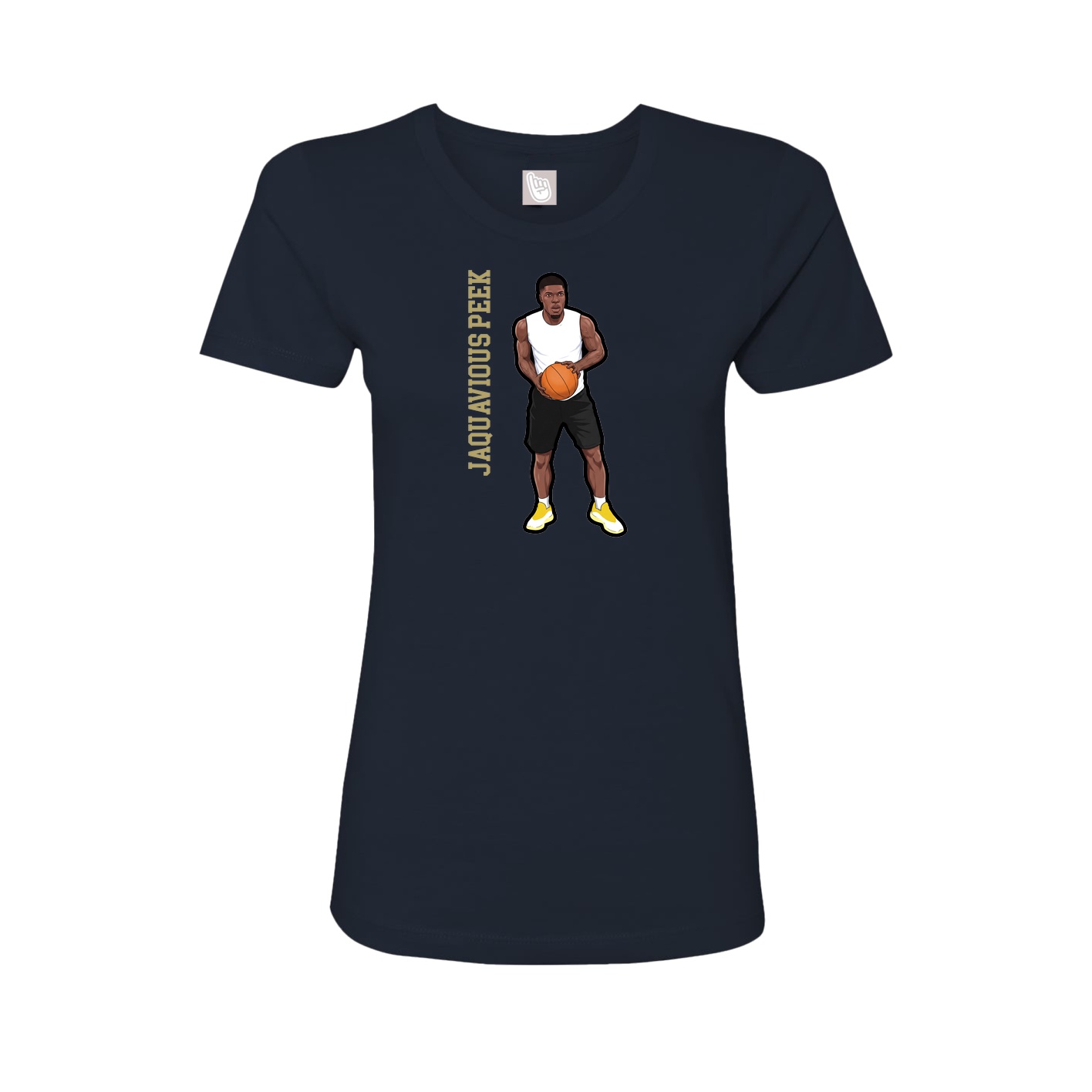 Fitted Women's Tee — Name Vertical in Navy