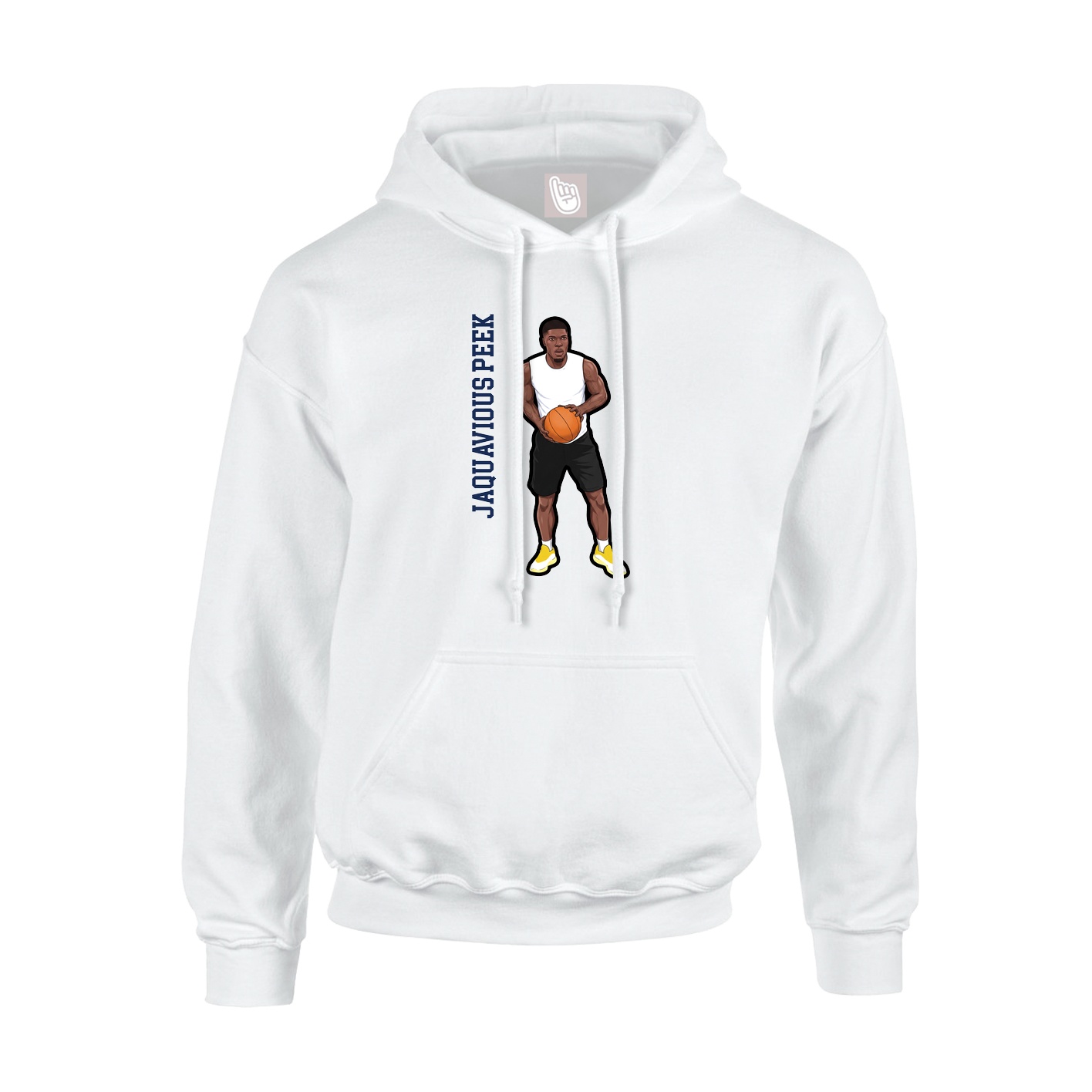Youth Hoodie — Name Vertical in White