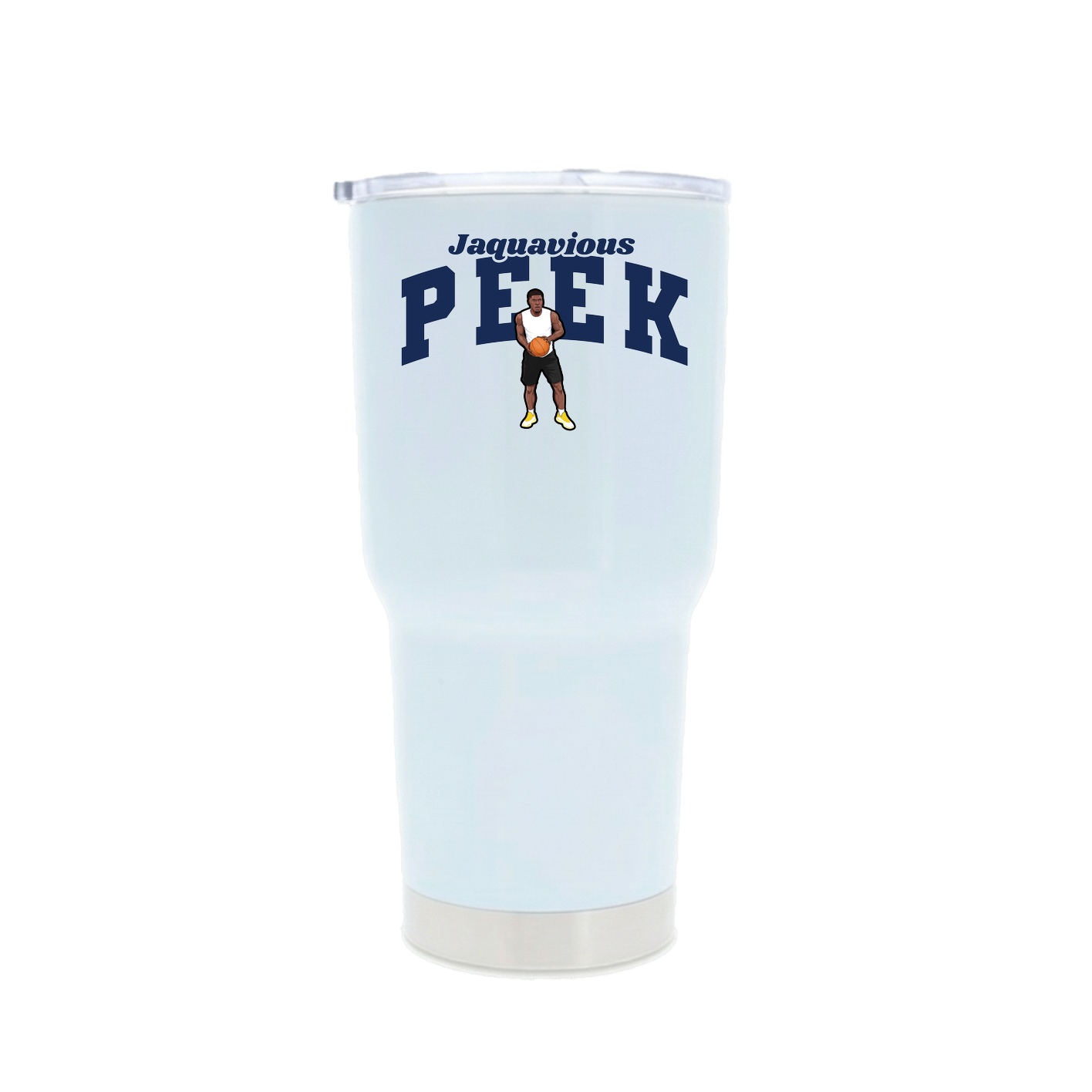 30oz Stainless Steel Tumbler — Signature Arch in White