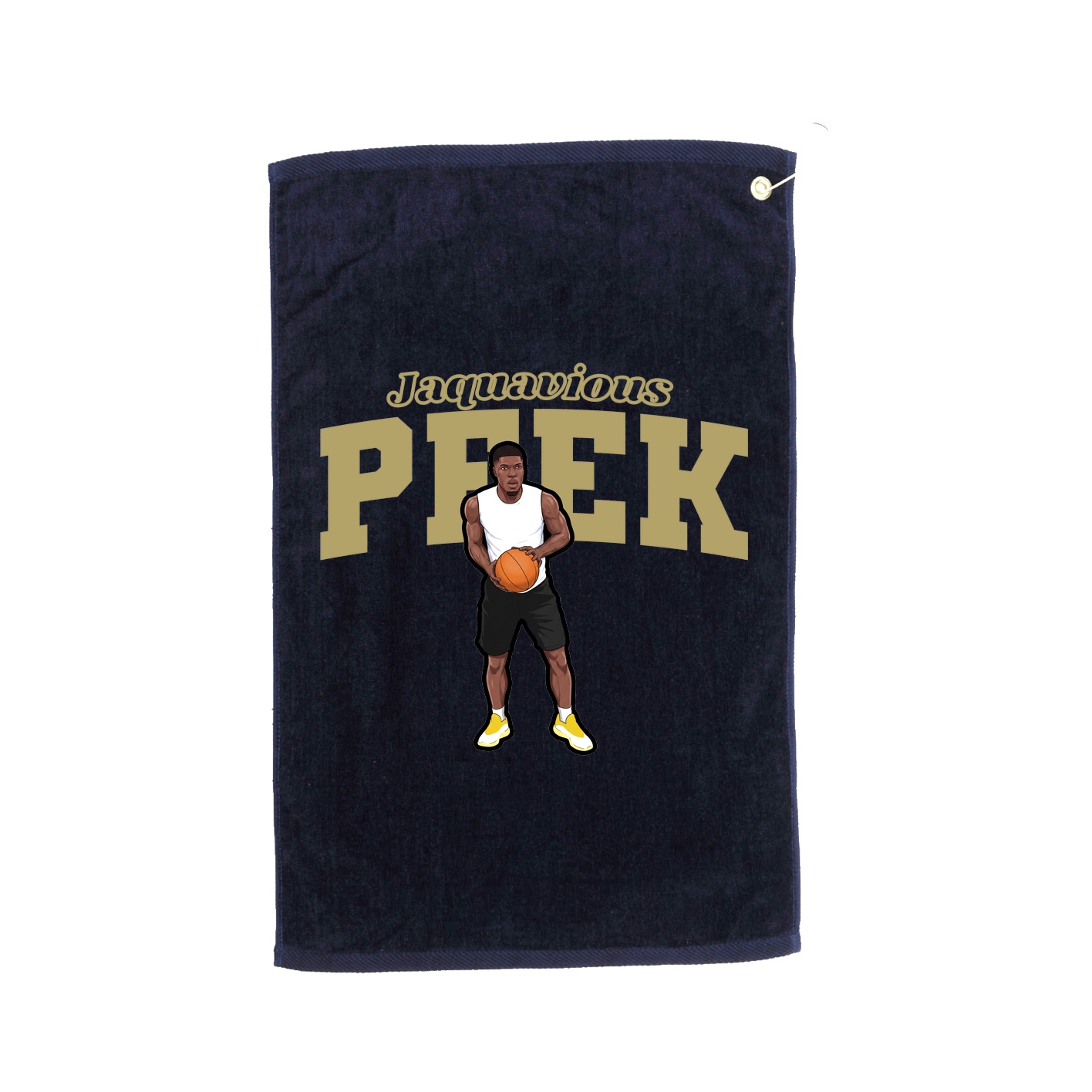 Golf Towel — Name Arch in Navy