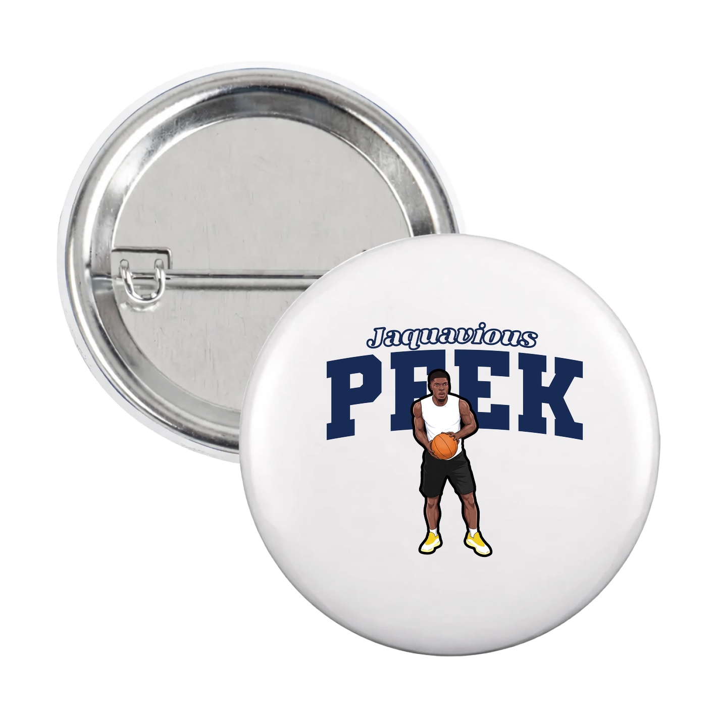 Game Day Button — Name Arch in White