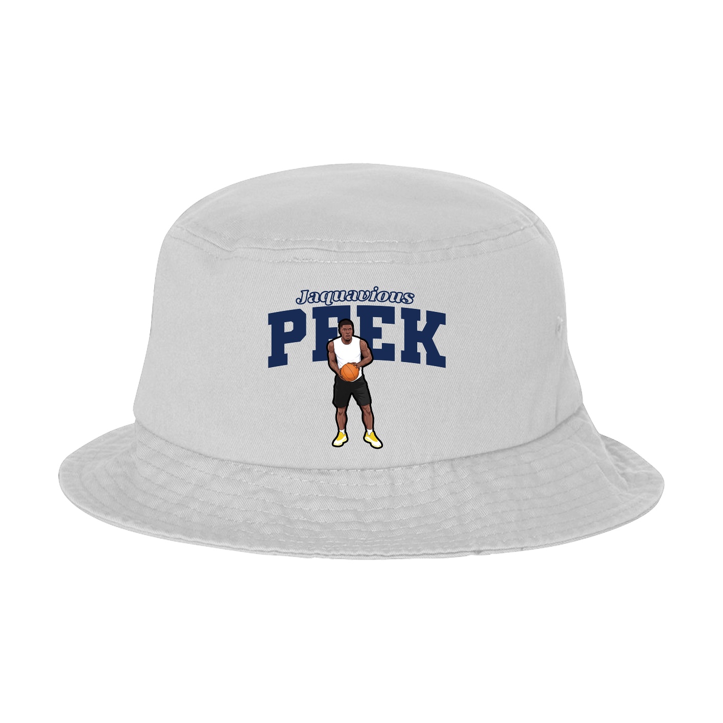 Bucket Cap — Name Arch in White