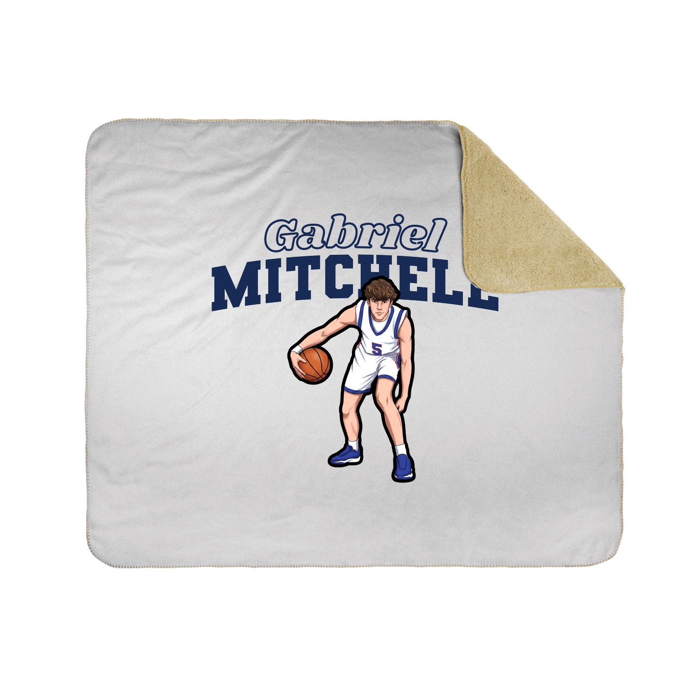 Throw Blanket — Name Arch in White