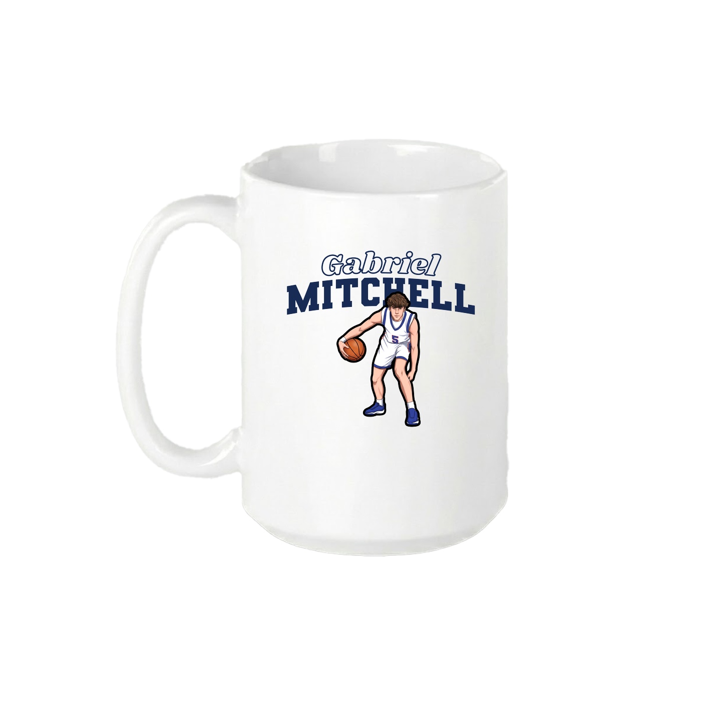 15oz Coffee Mug — Name Arch in White