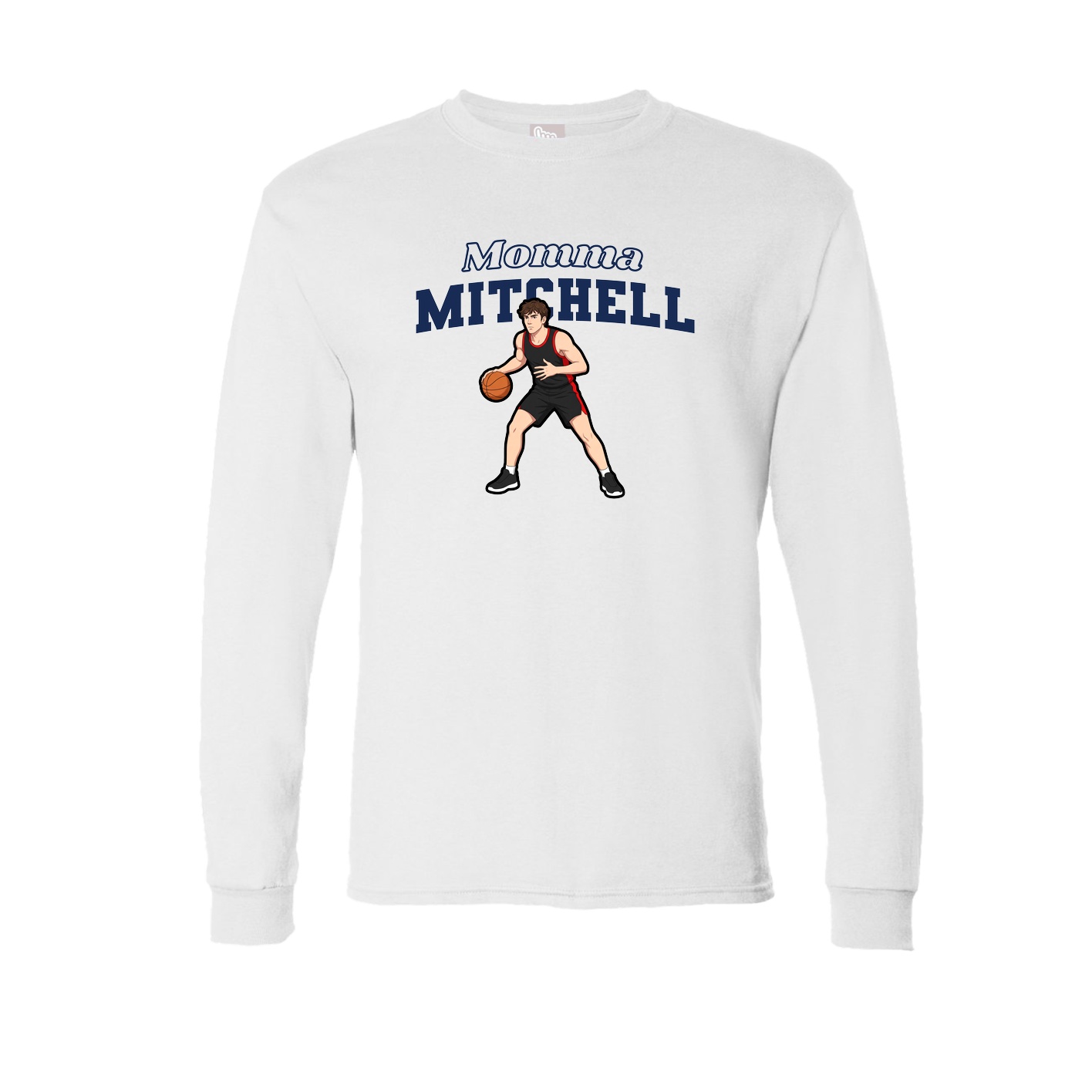 Long Sleeve Tee — Mothers Day Block in White