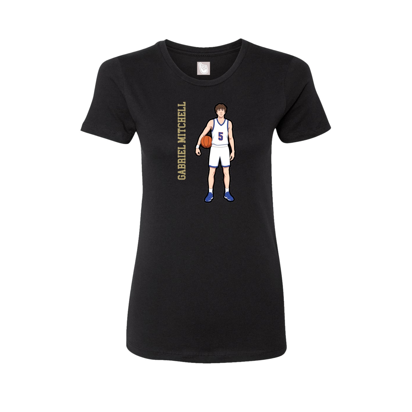 Womens Tee — Name Vertical in Black