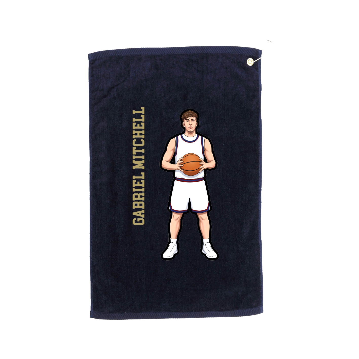 Golf Towel — Name Vertical in Navy