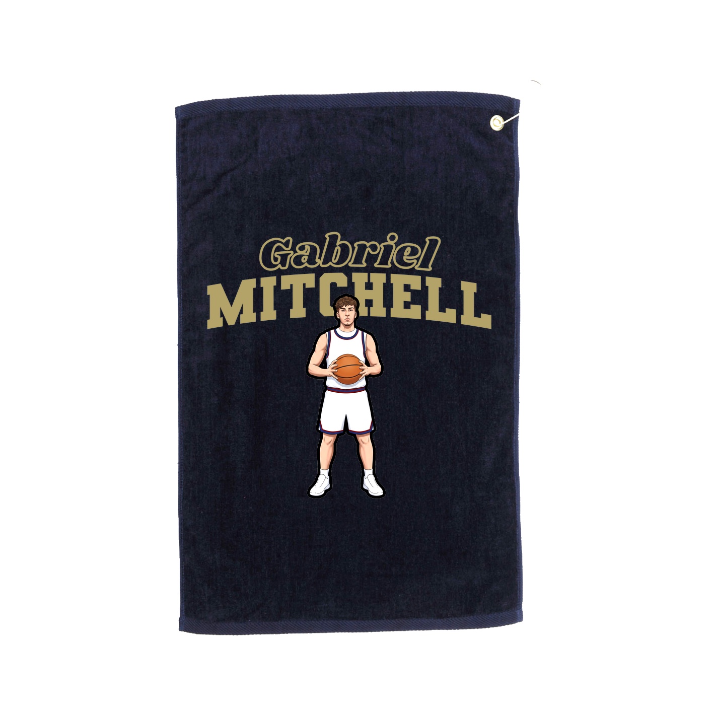 Golf Towel — Name Arch in Navy
