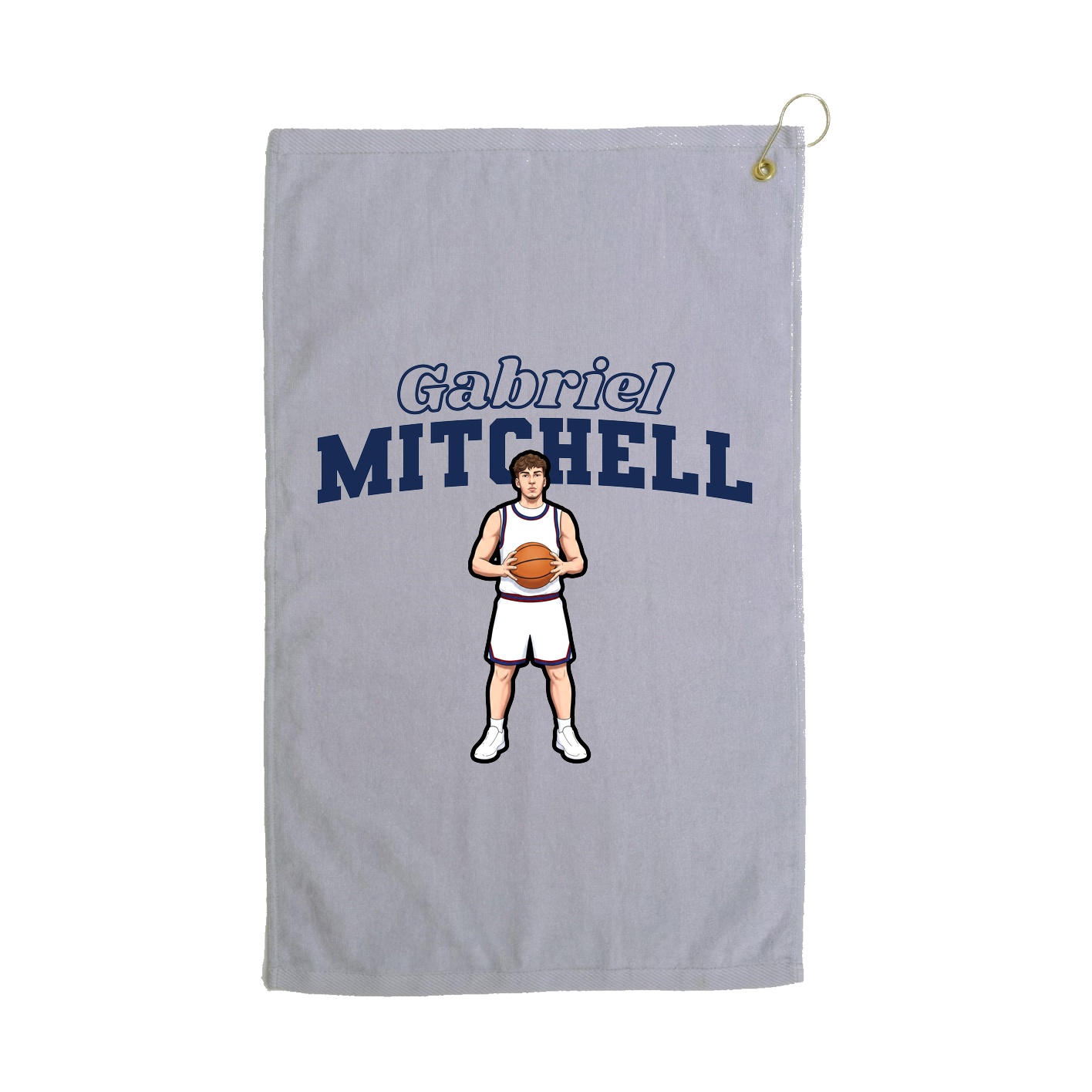 Golf Towel — Name Arch in Grey