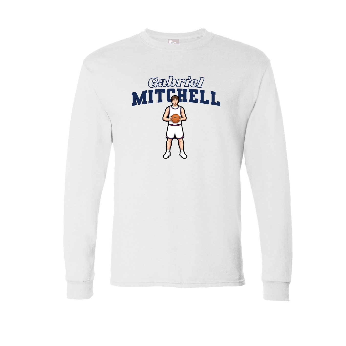 Long Sleeve Tee — Name Arch in White