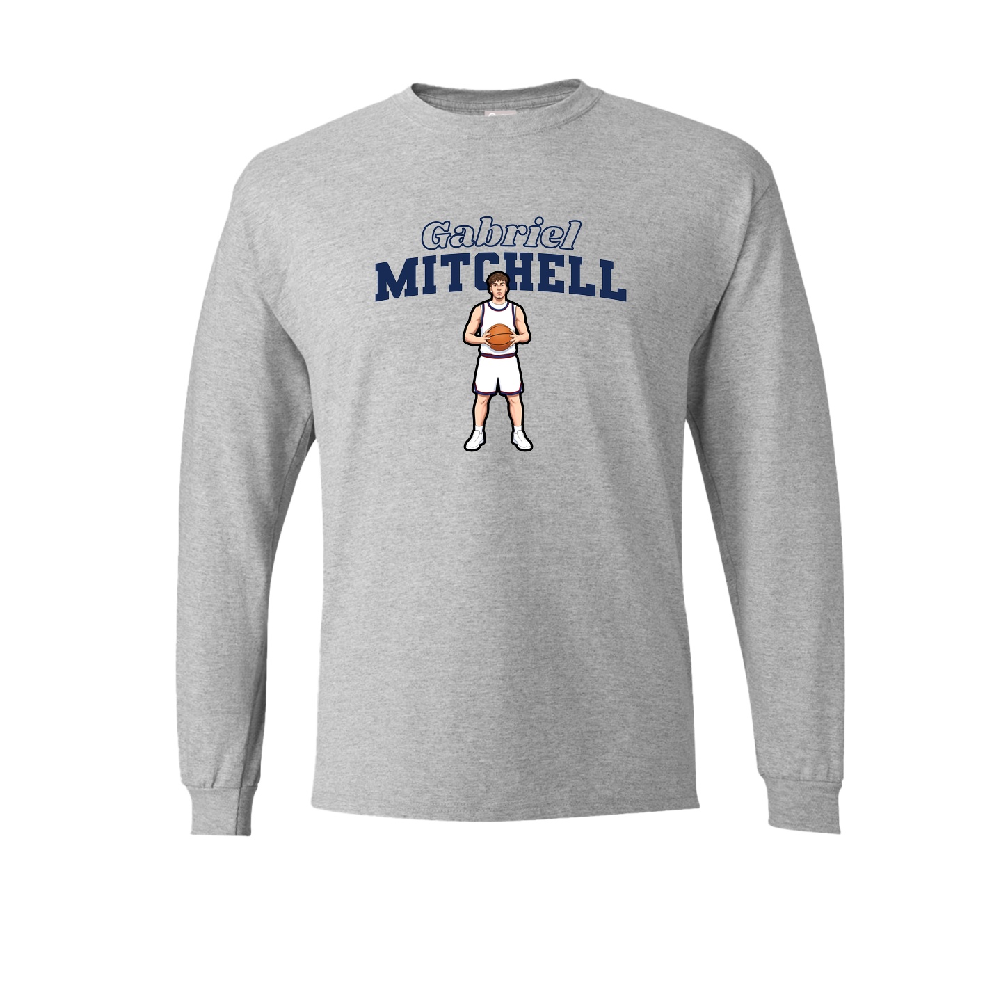 Long Sleeve Tee — Name Arch in Grey