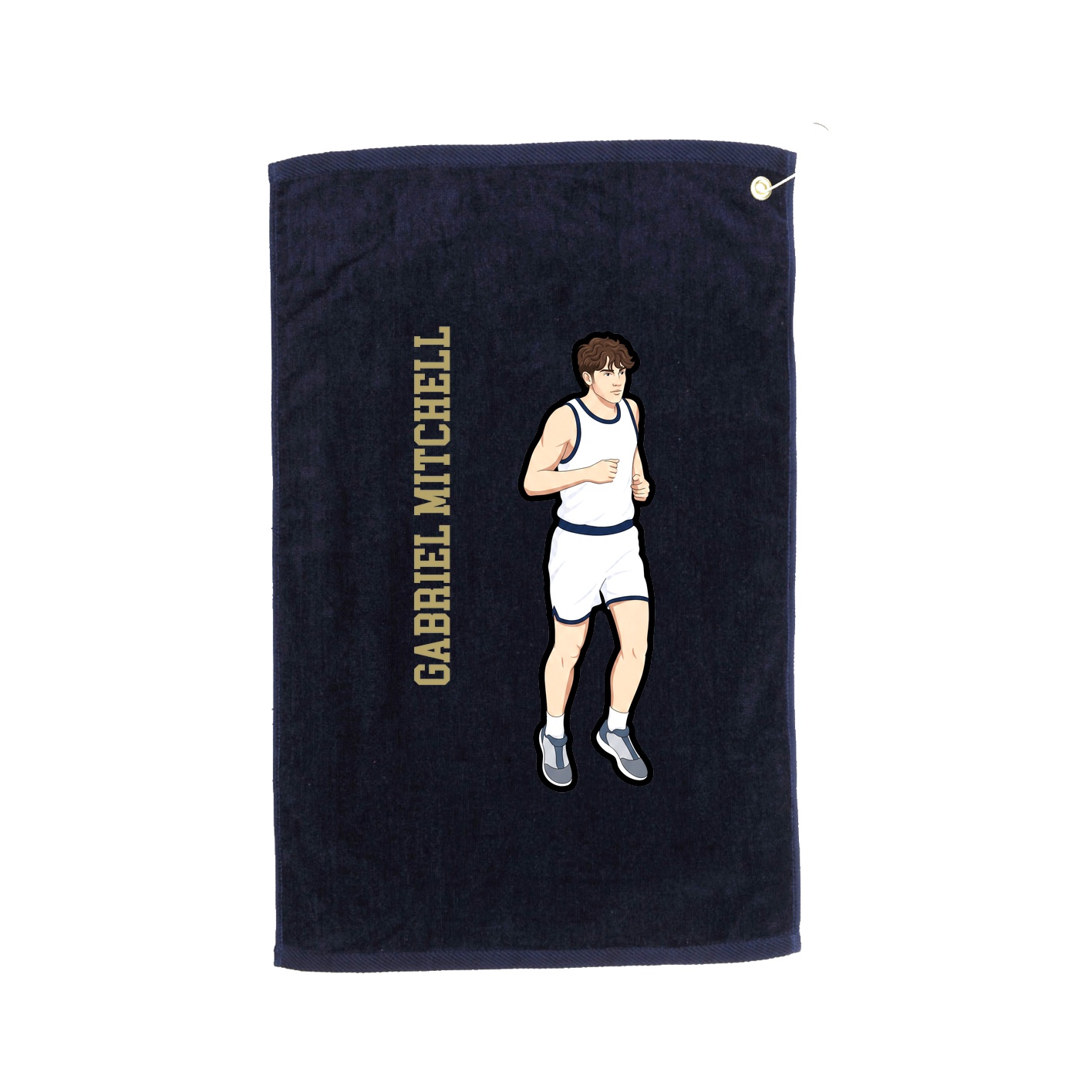 Golf Towel — Name Vertical in Navy