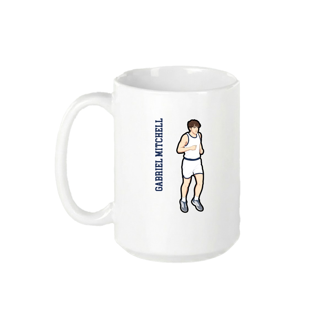 15oz Coffee Mug — Name Vertical in White