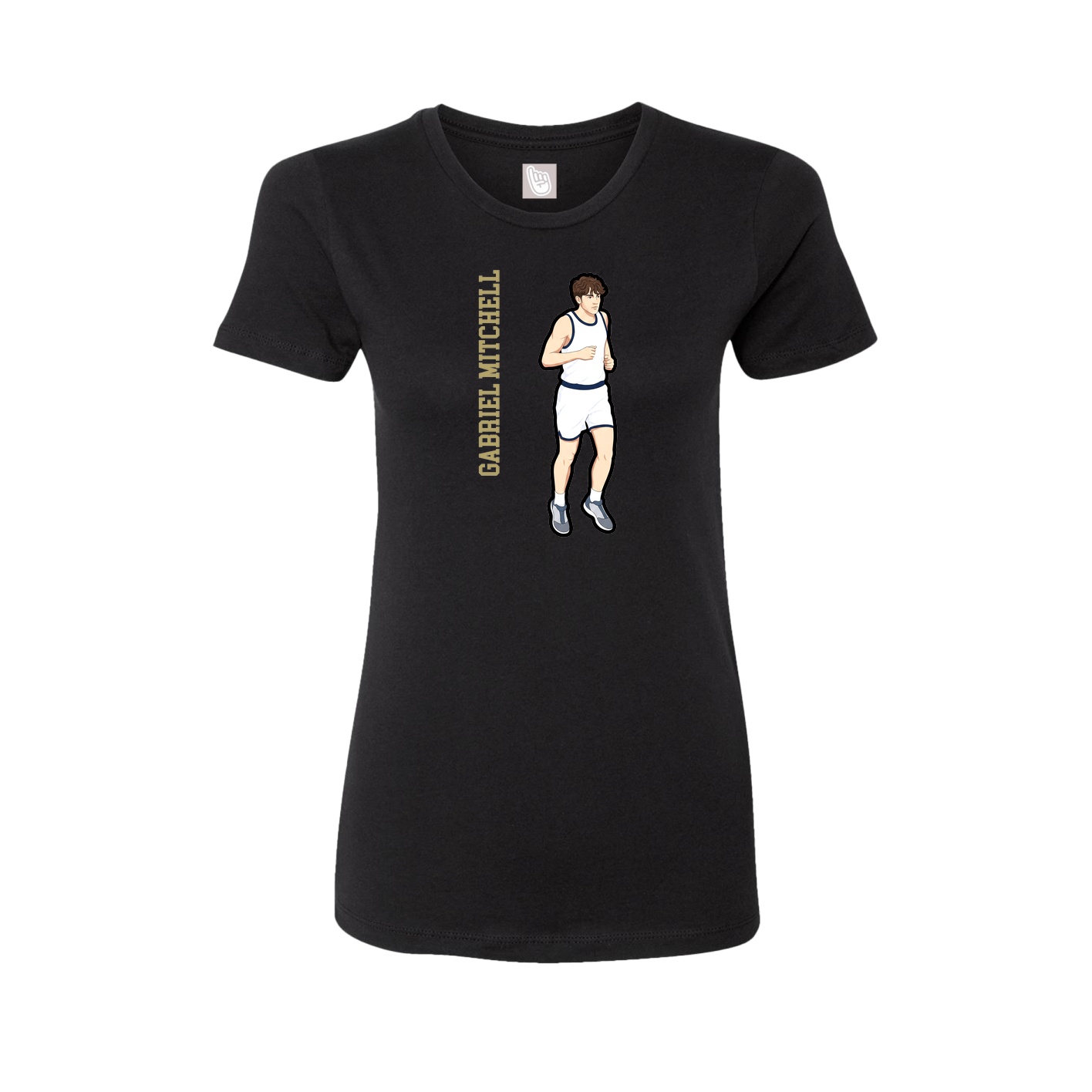 Womens Tee — Name Vertical in Black
