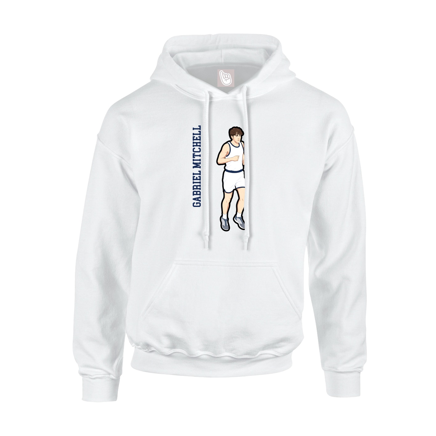 Youth Hoodie — Name Vertical in White