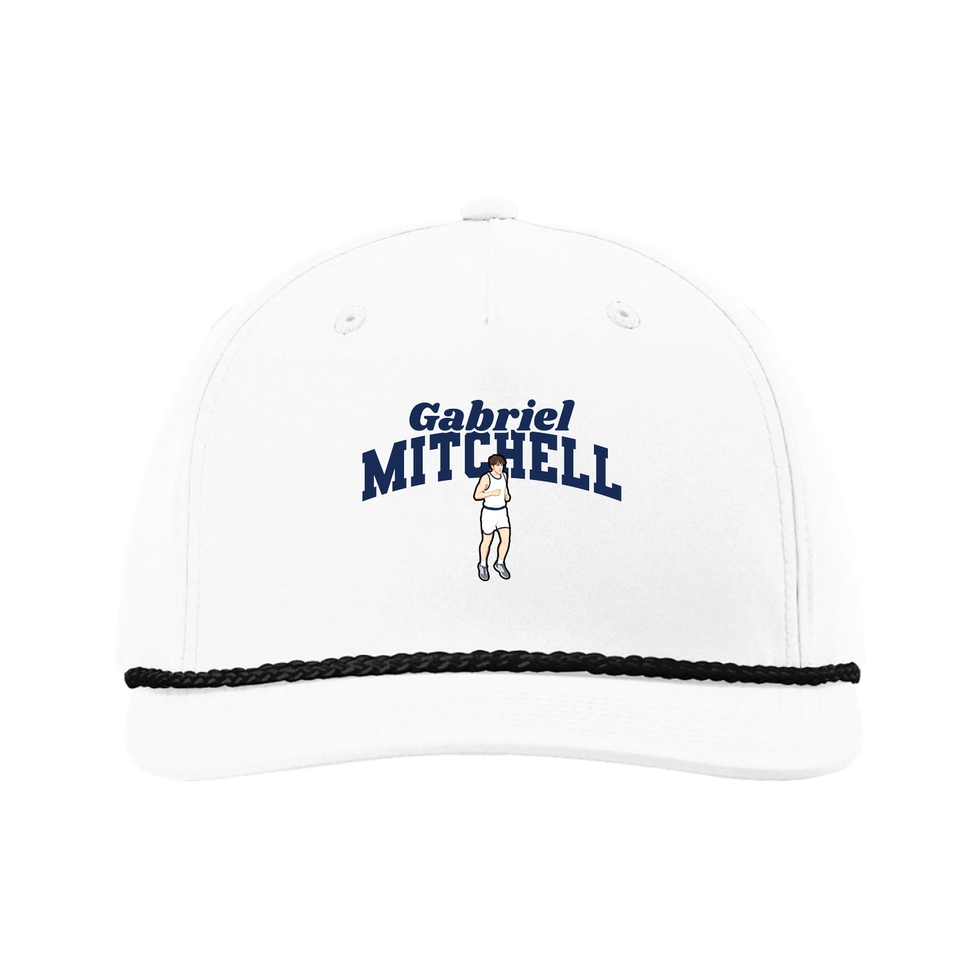 Five-Panel Classic Rope Cap — Signature Arch in White