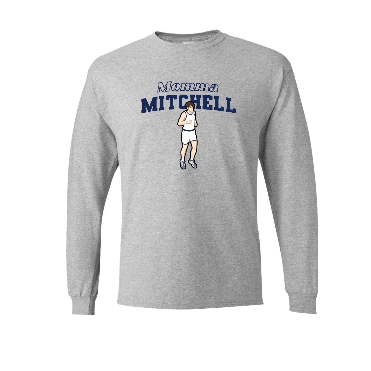 Long Sleeve Tee — Mothers Day Block in Grey