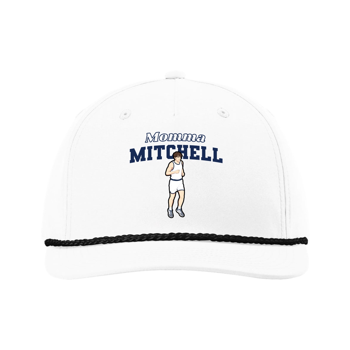 Five-Panel Classic Rope Cap — Mothers Day Block in White