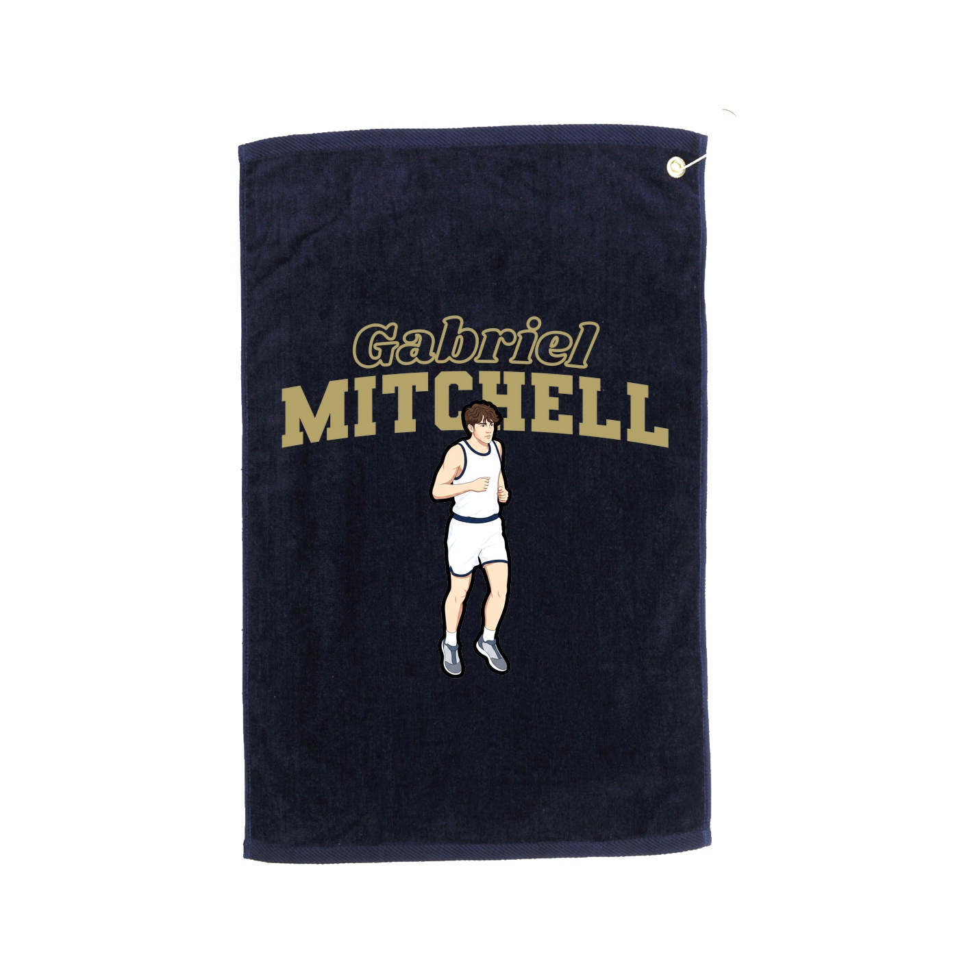Golf Towel — Name Arch in Navy