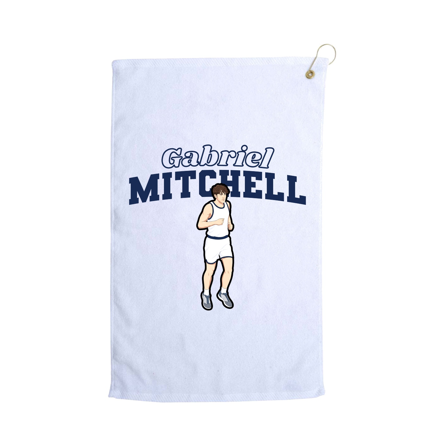 Golf Towel — Name Arch in White