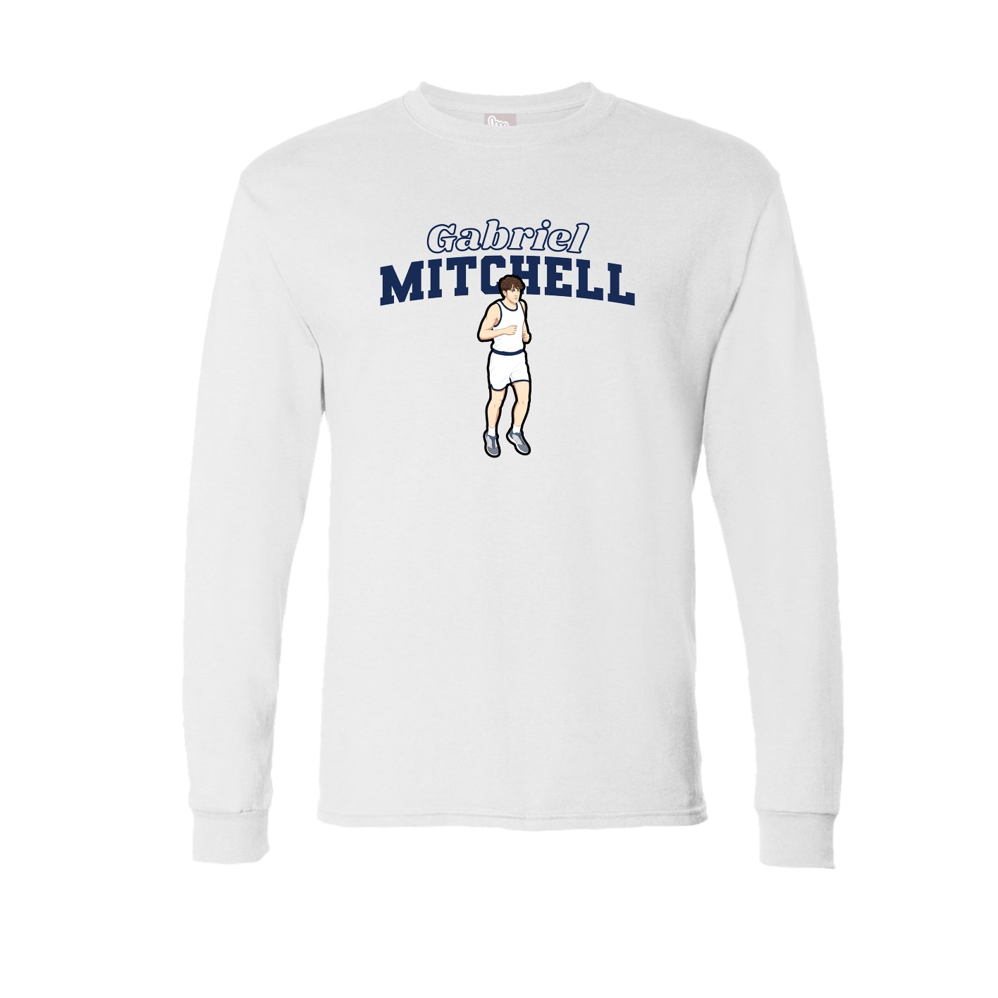 Long Sleeve Tee — Name Arch in White