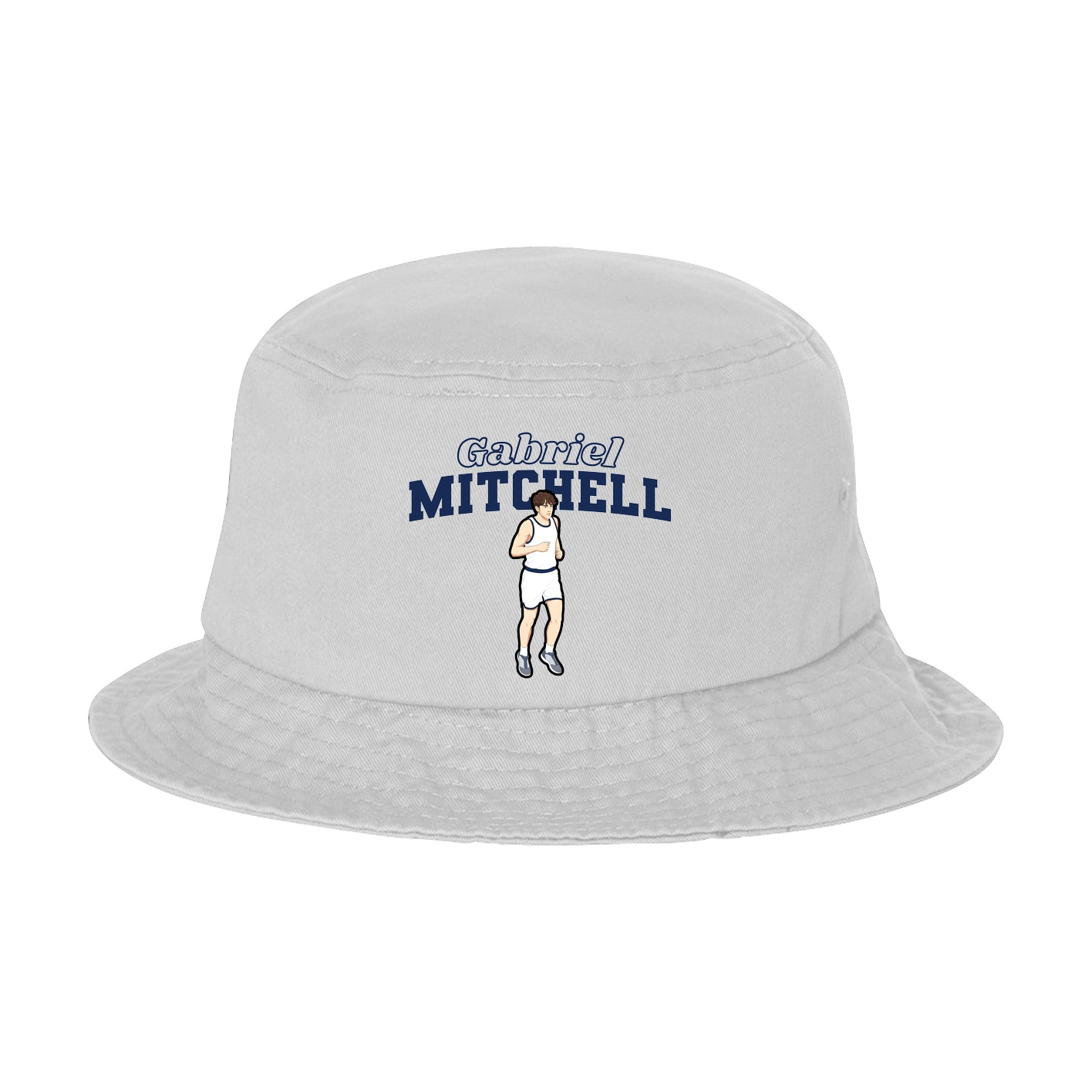 Bucket Cap — Name Arch in White