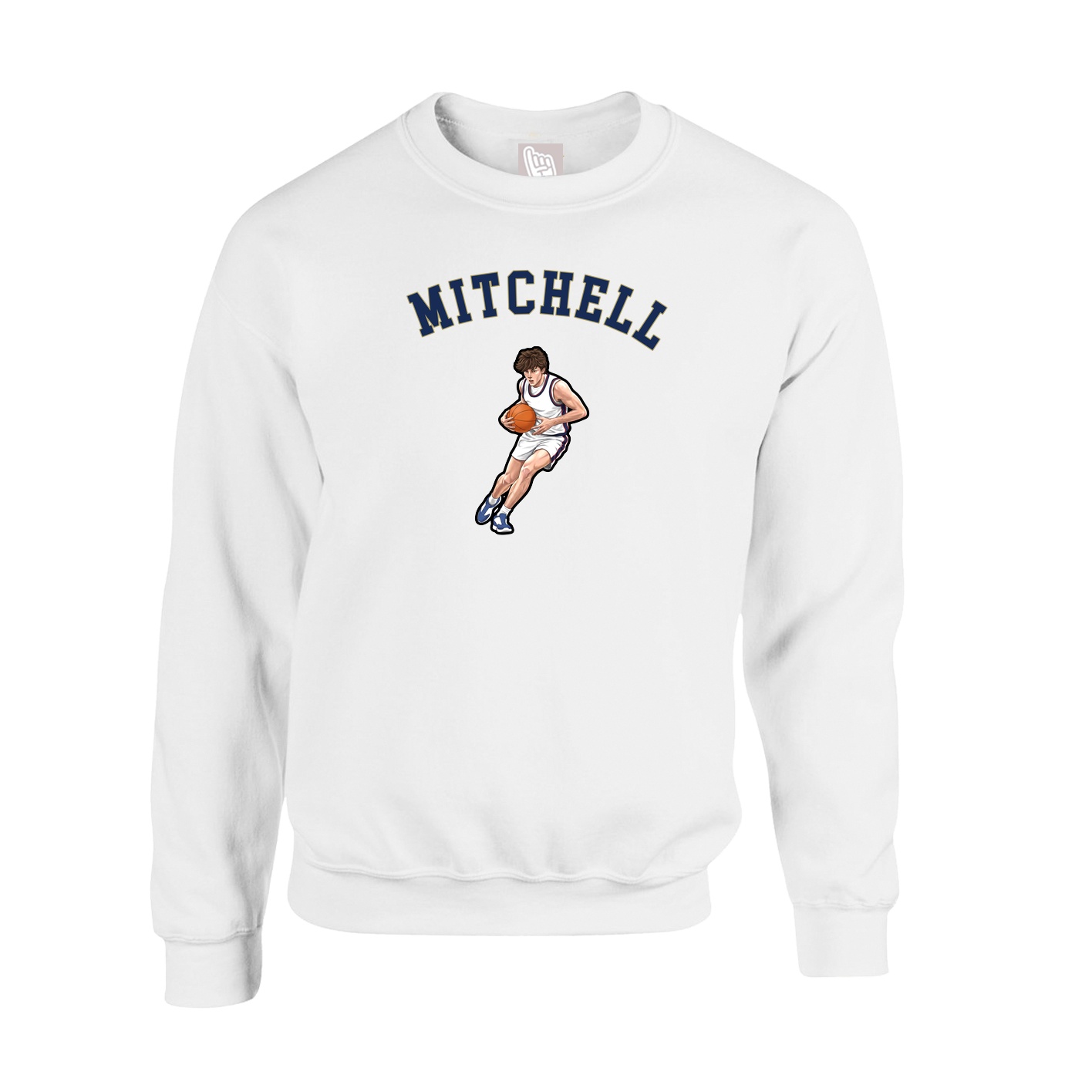 Fleece Crew — Shirsey Arch in White