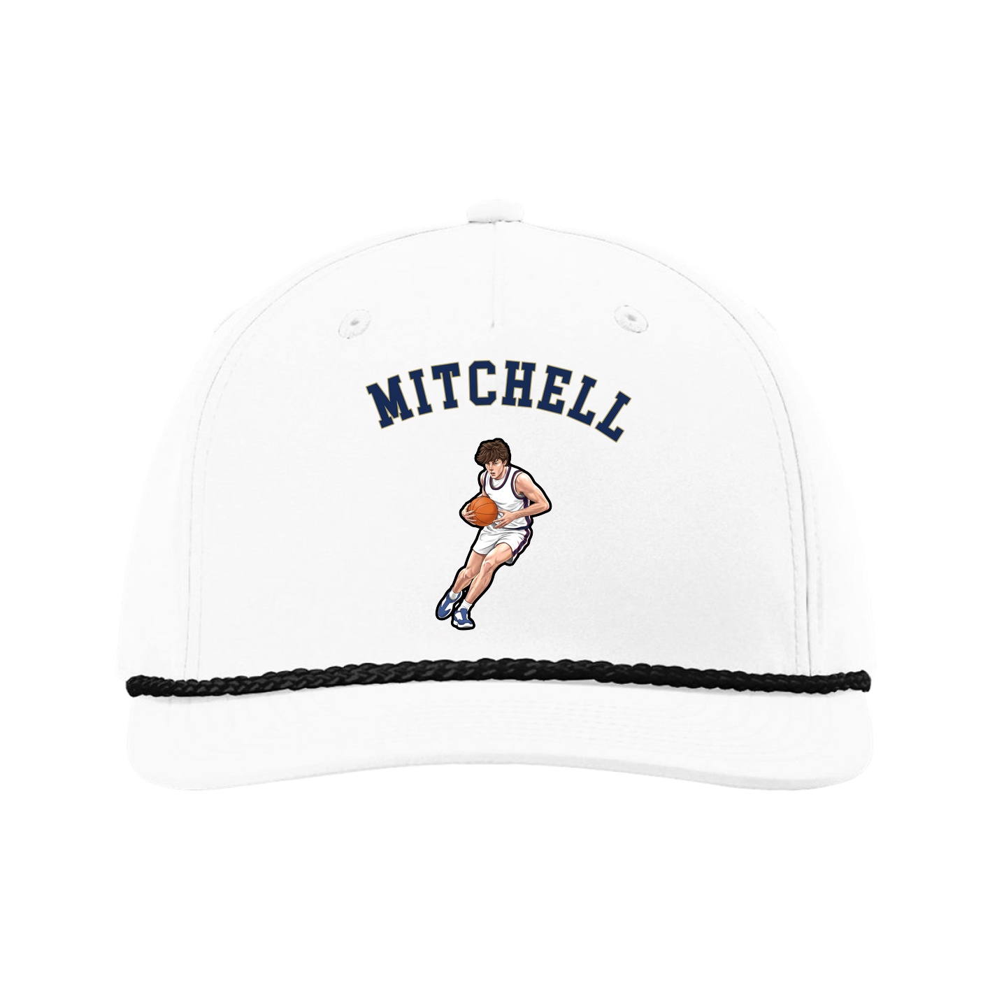 Five-Panel Classic Rope Cap — Shirsey Arch in White