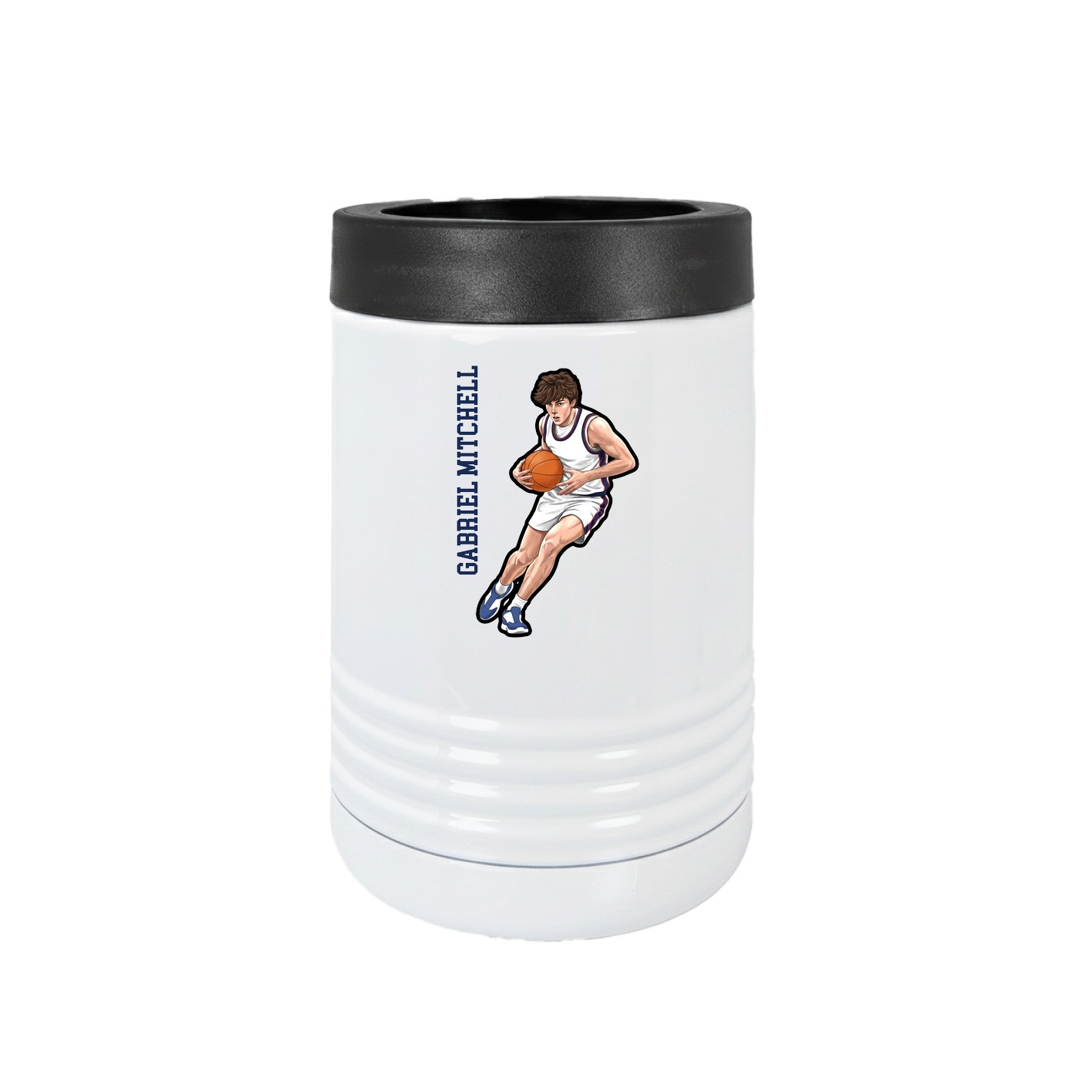 Beverage Holder — Name Vertical in White