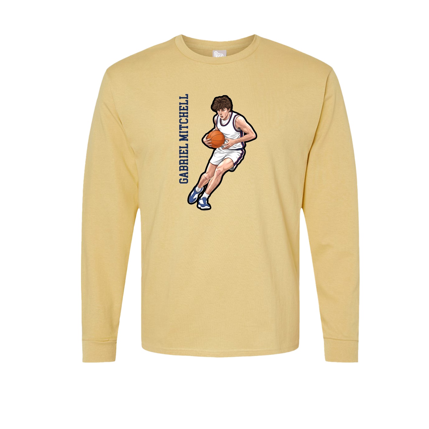 Long Sleeve Tee — Name Vertical in Vegas Gold