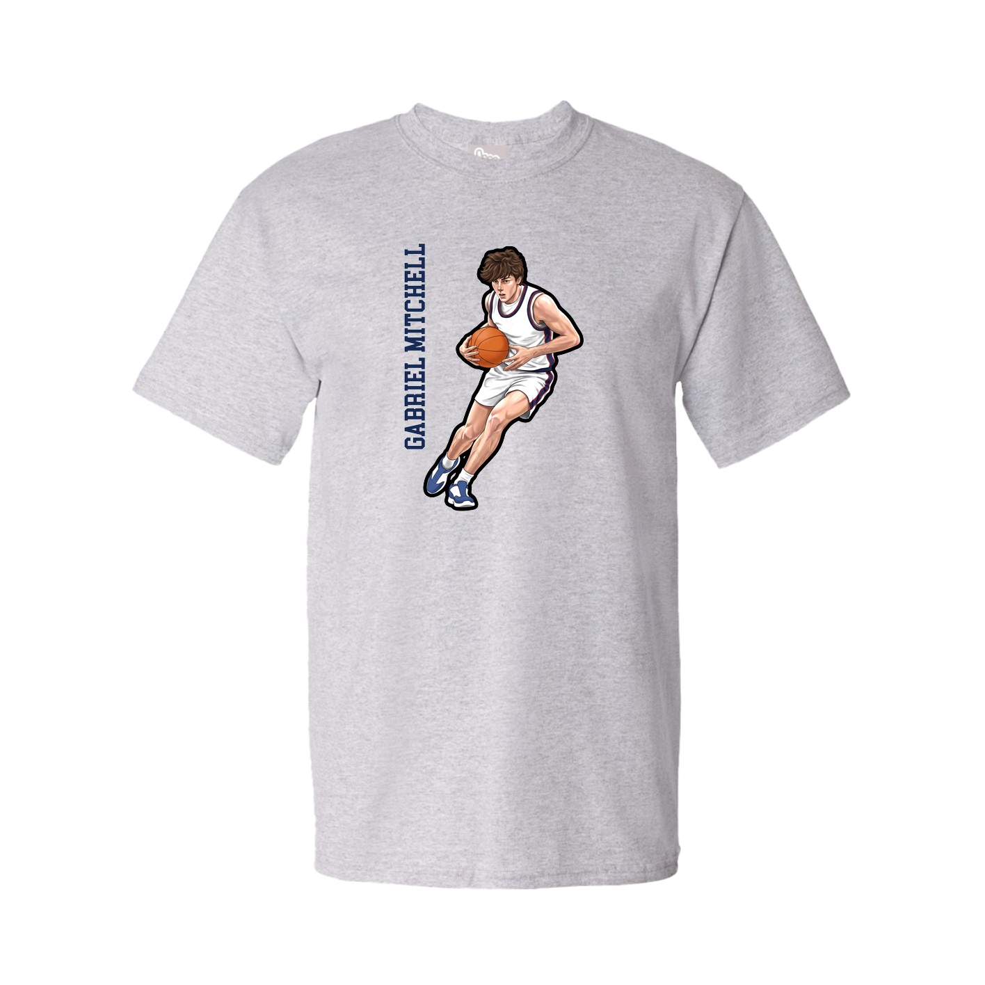 Youth Tee — Name Vertical in Grey