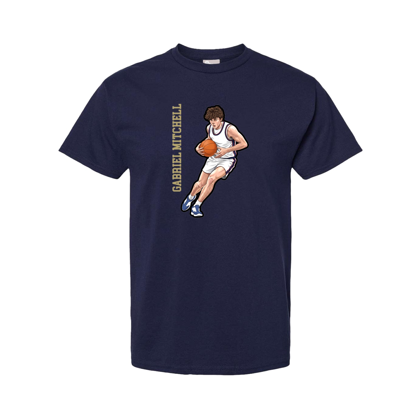 Youth Tee — Name Vertical in Navy